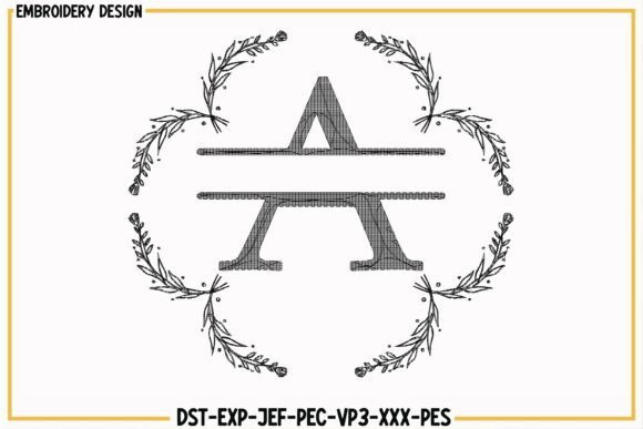 Floral Monogram Embroidery Font a for Seasonal Collections