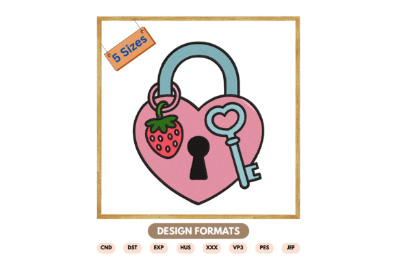Heart Lock with Key Embroidery Design Review