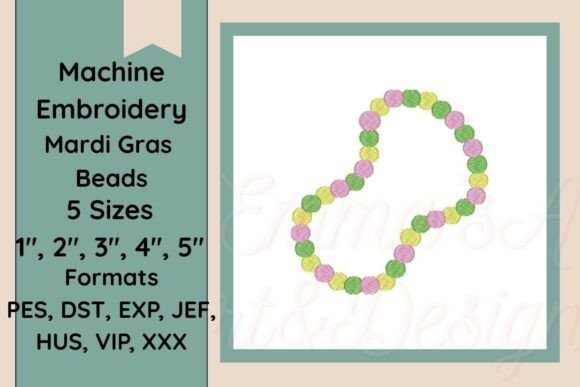 Mardi Gras Beads Machine Embroidery