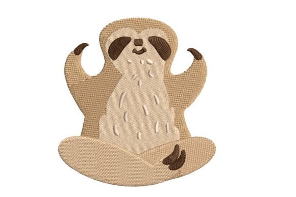 Meditating Sloth Embroidery for Seasonal Collections