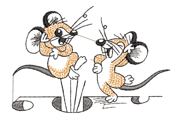 Playful Cartoon Mice Embroidery Design Review