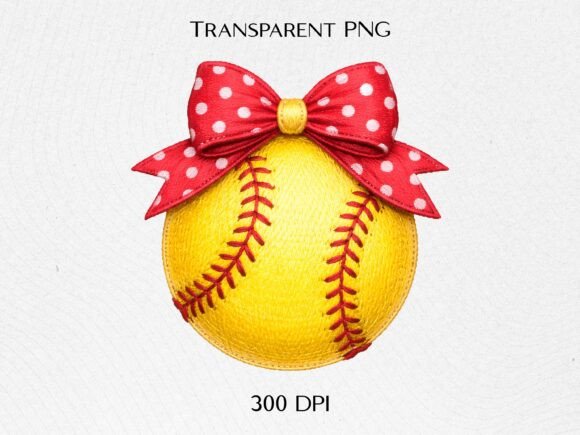 Softball Bow Faux Embroidery PNG Review